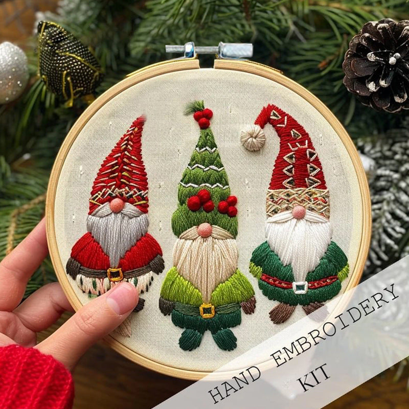 Embroidered Christmas Kit Material Package
