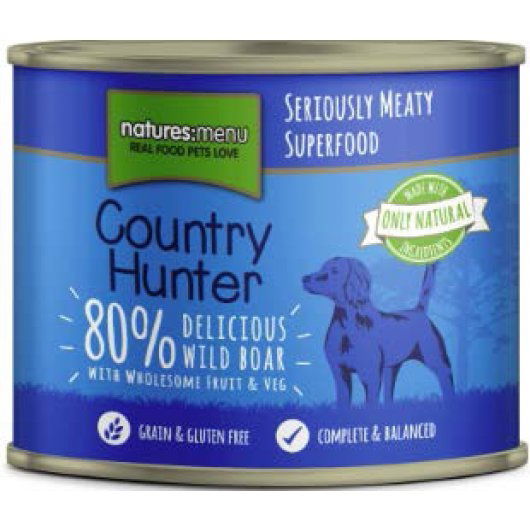 Natures Menu Country Hunter Meals Dog Can Delicious Wild Boar 600g - Case of 6