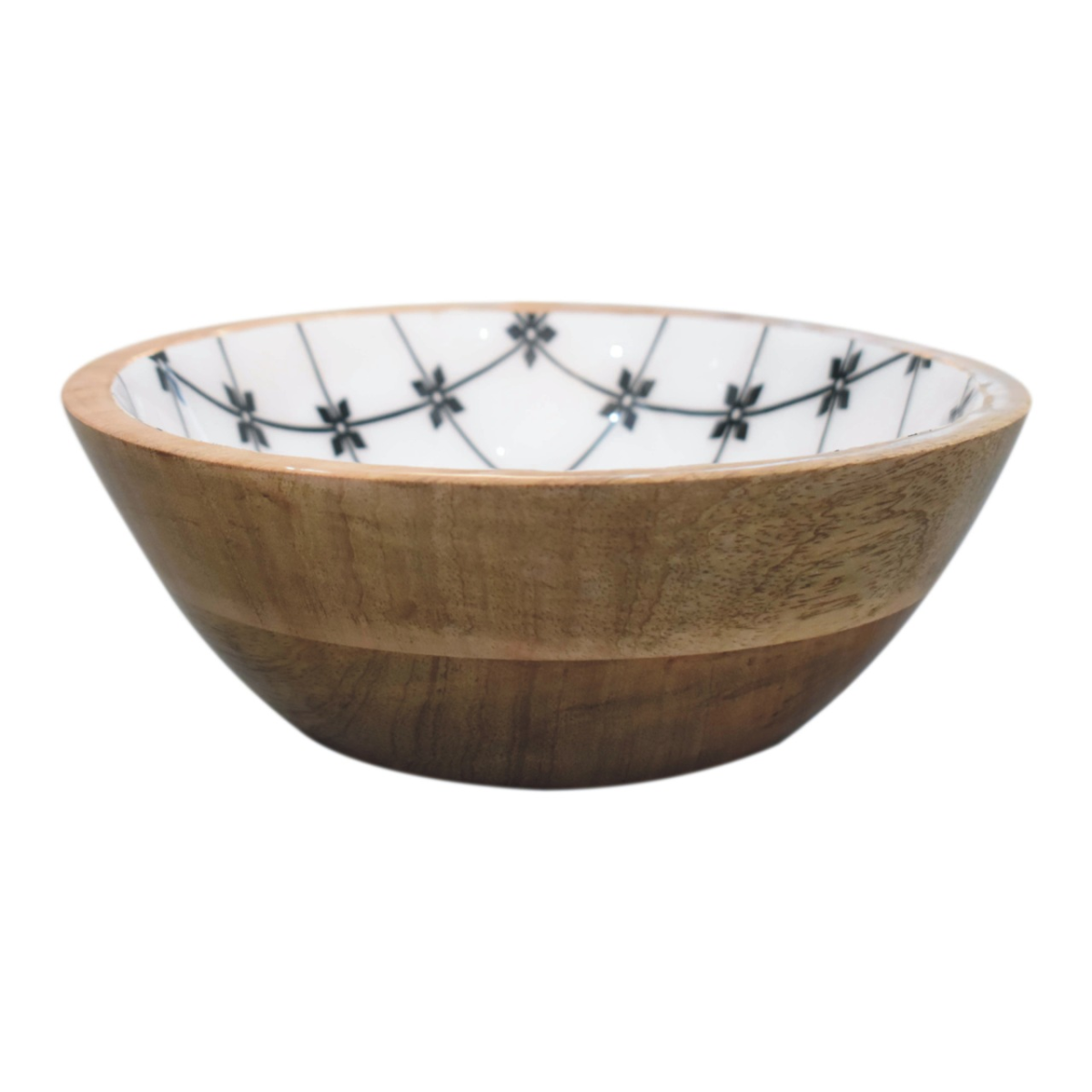 Artisan Furniture 2x Lacquered Flower Bowl Set, Oak-ish & Enamel coating