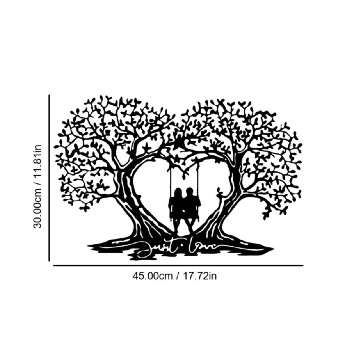 Love Tree Metal Wall Art Decor Wall Hanging for Home Living room Bedroom