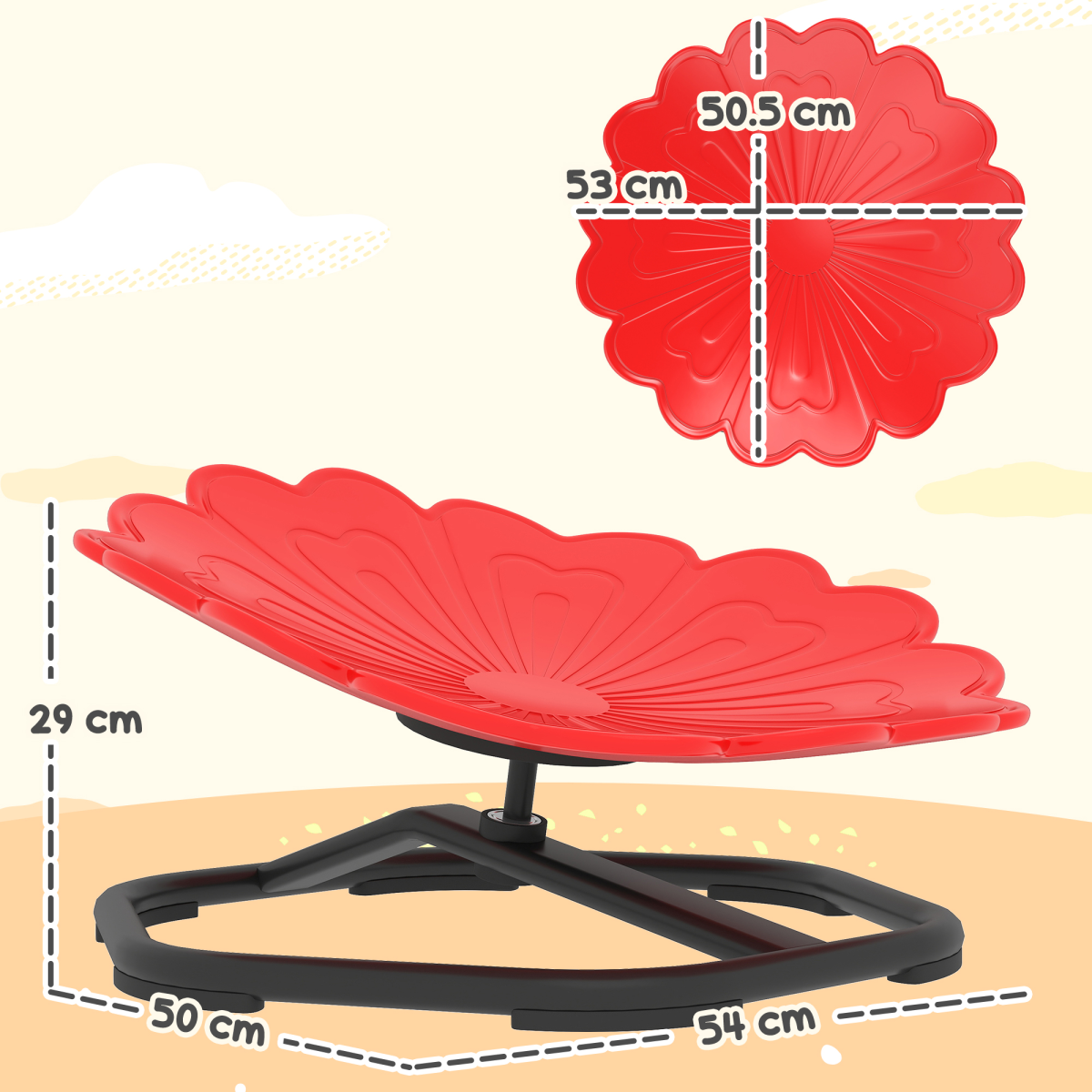AIYAPLAY Sensory Spinning Chair, Kids Swivel Chair, Red