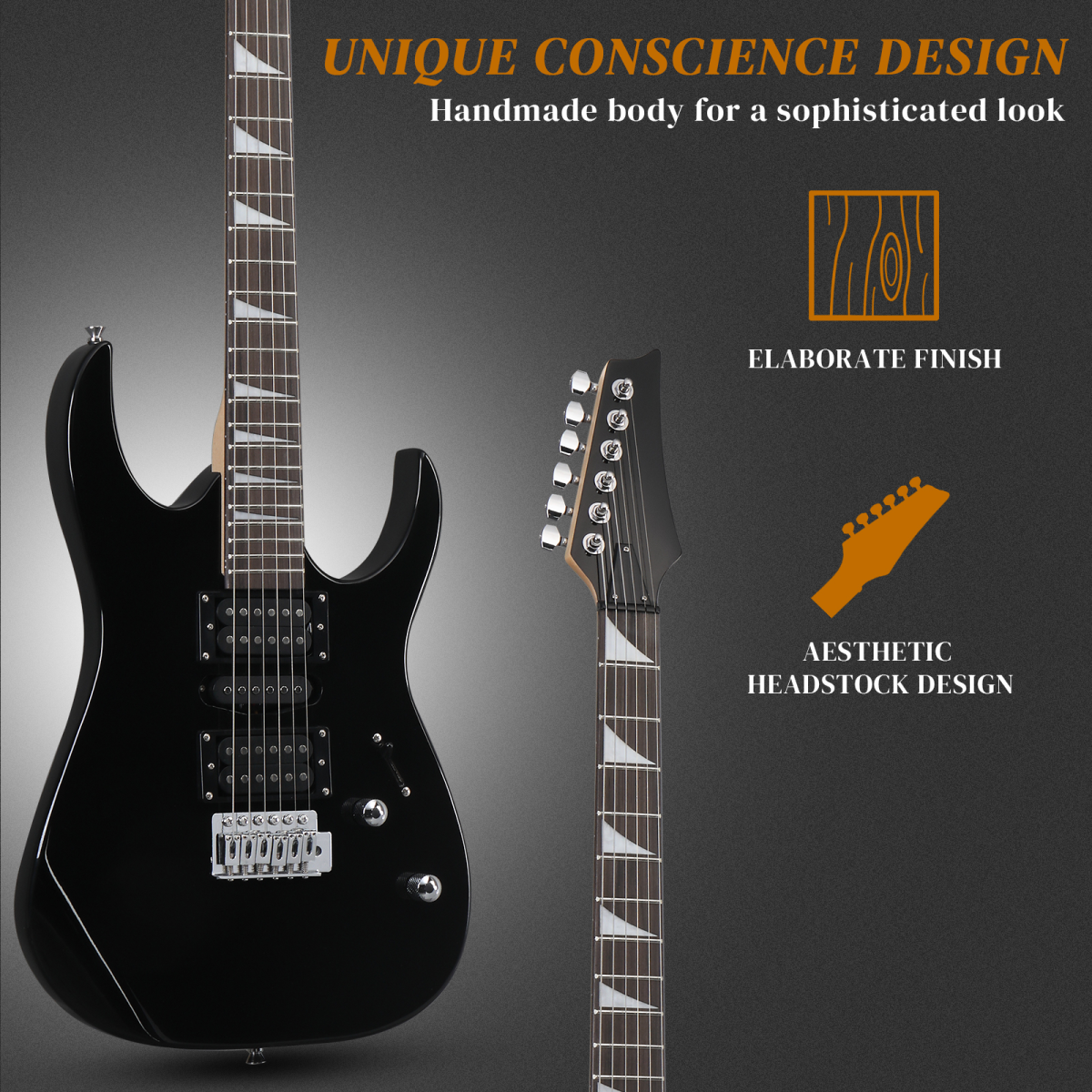 170 Model With 20W Electric Guitar Pickup Hsh Pickup Guitar Stereo Bag Harness Picks Rocker Connector Wrench Tool Black