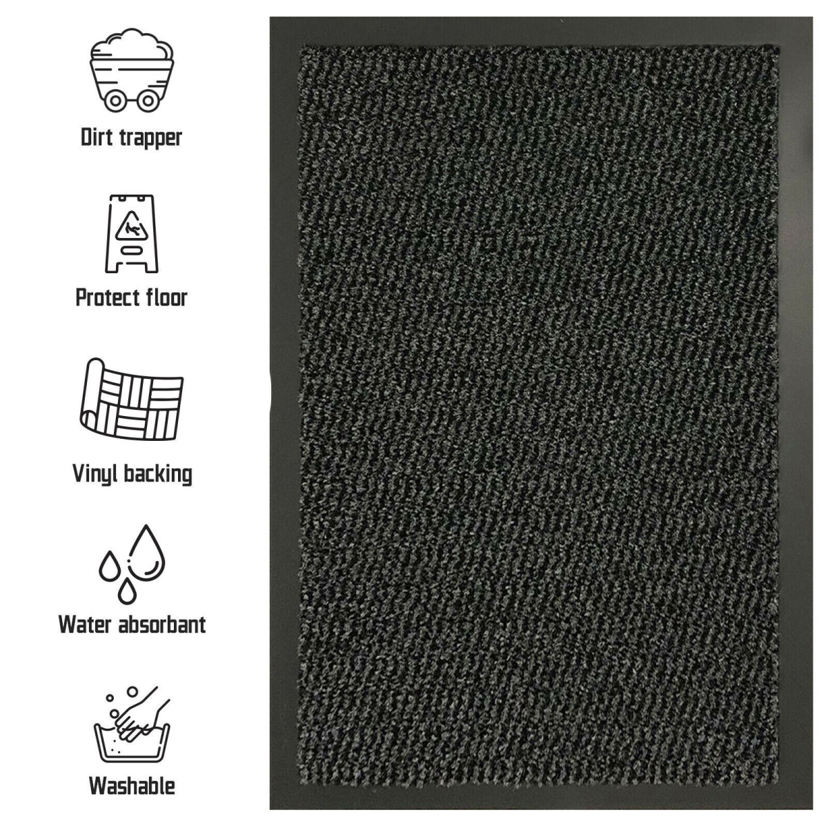 Anthracite BARRIER MATT - 90 X 200