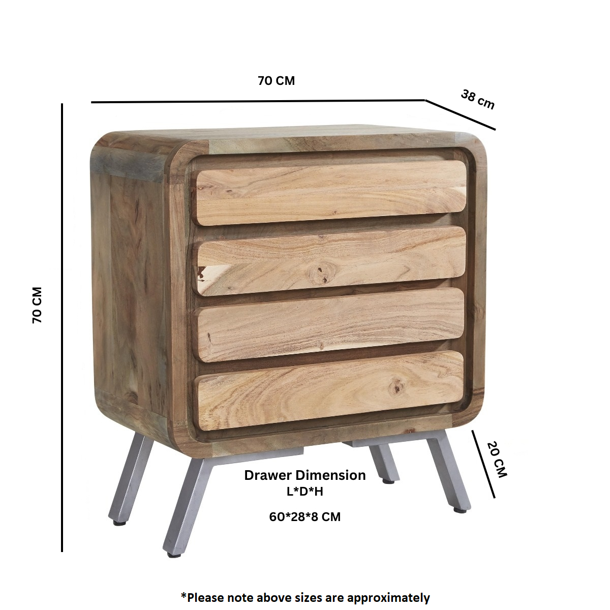 Aspen 4 Drawer Wide Chest