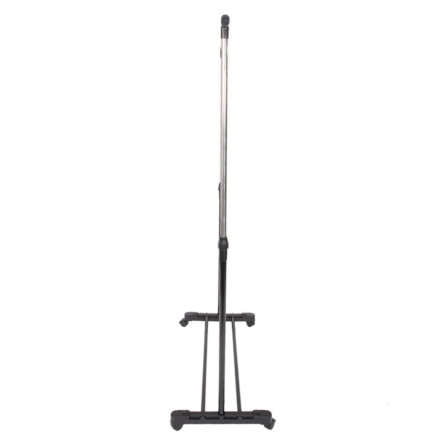 Single-bar Vertical & Horizontal Stretching Stand Clothes Rack with Shoe Shelf YJ-01 Black & Silver