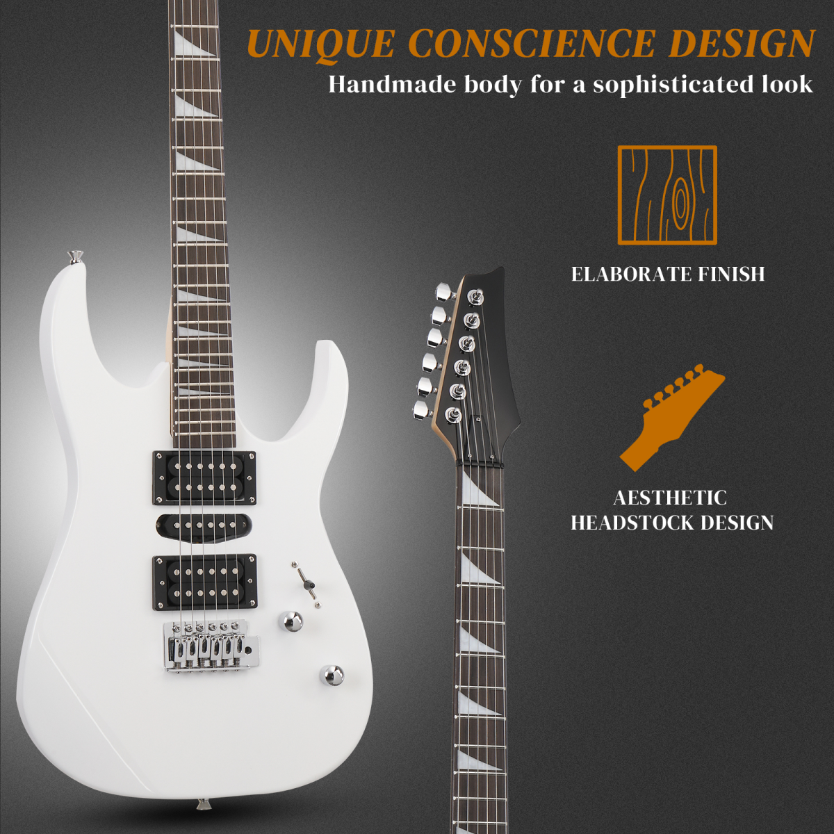 170 Model With 20W Electric Guitar Pickup Hsh Pickup Guitar Stereo Bag Harness Picks Rocker Connector Wrench Tool White