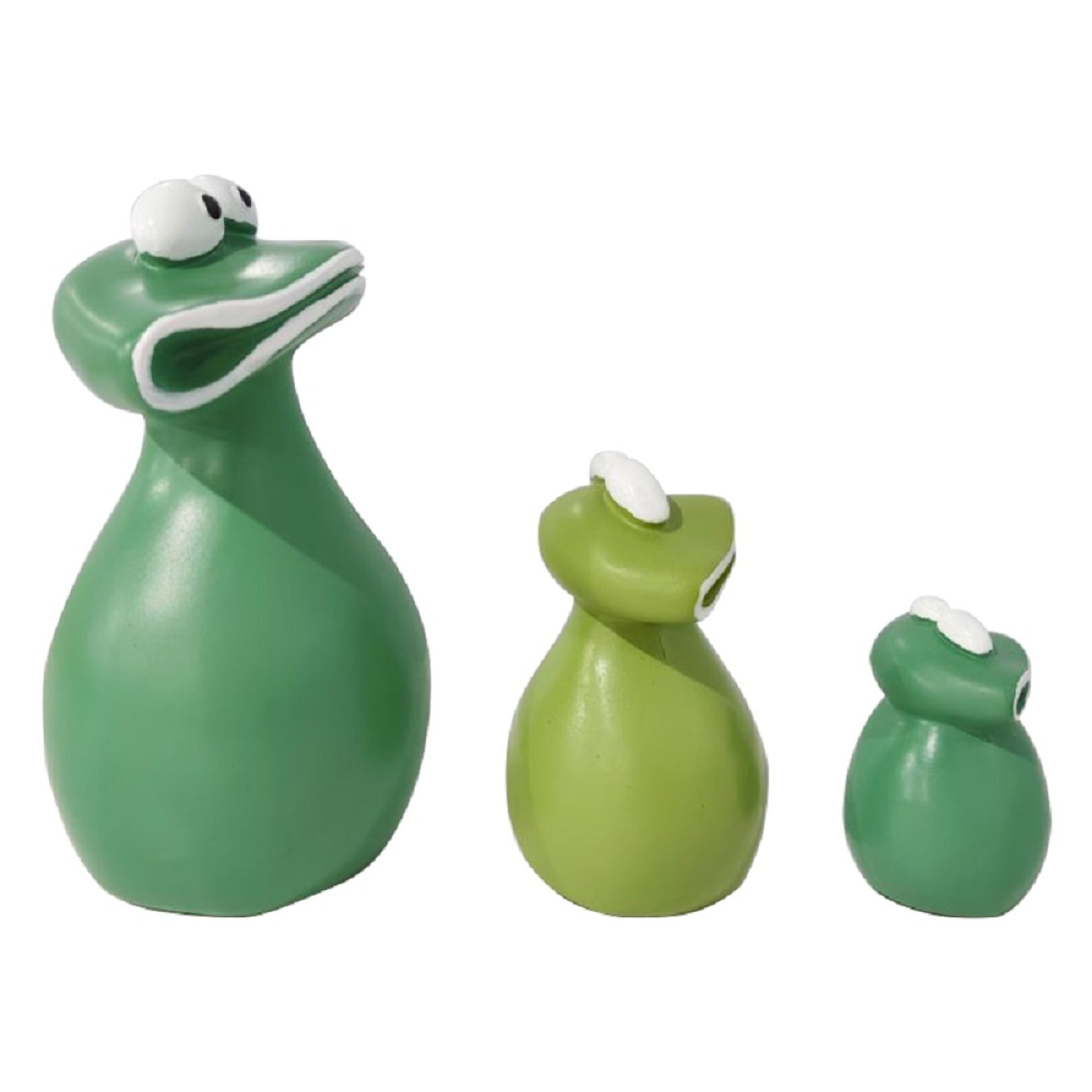 3 PCS New Big Mouth Frog Garden Decoration Waterproof Resin Family Garden Statue