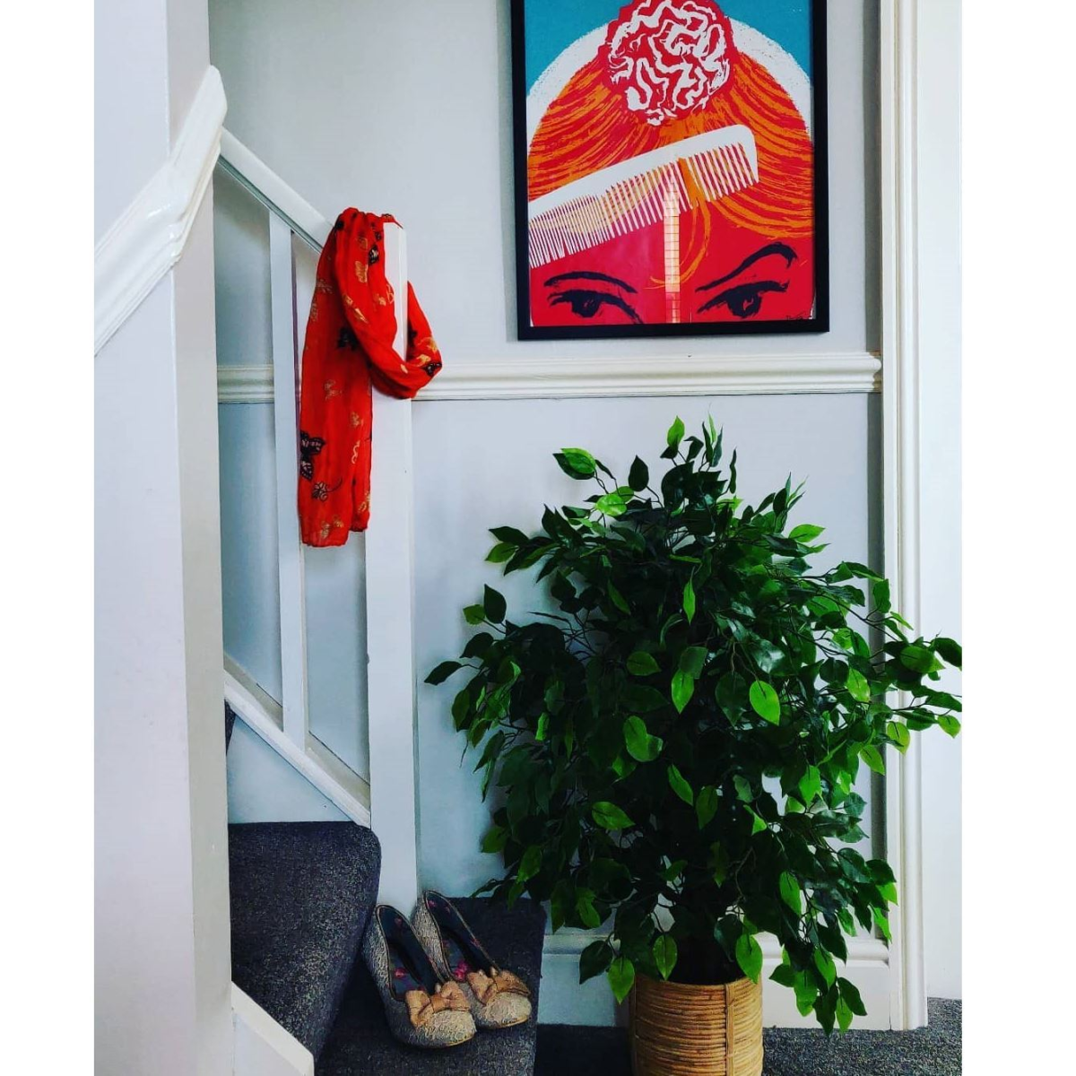 120cm Artificial Ficus Tree / Plant - Large Bushy Shape Copper Metal Planter