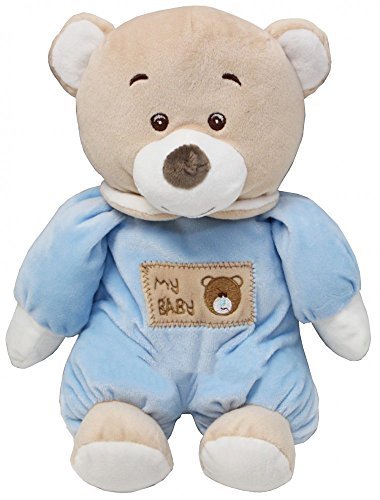 9" Soft Teddy Bear With Ring Bell Baby Ring Rattle Plush Toy Infant Child Gift(Blue)