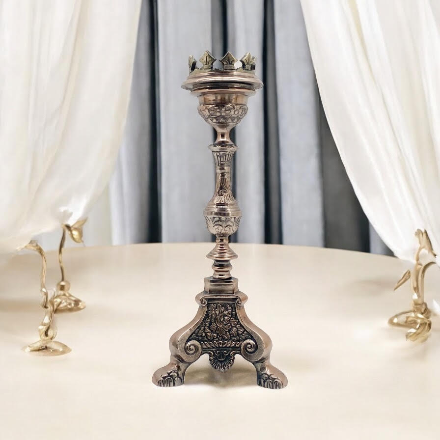 45CM ALUMINIUM GOTHIC CANDLE HOLDER