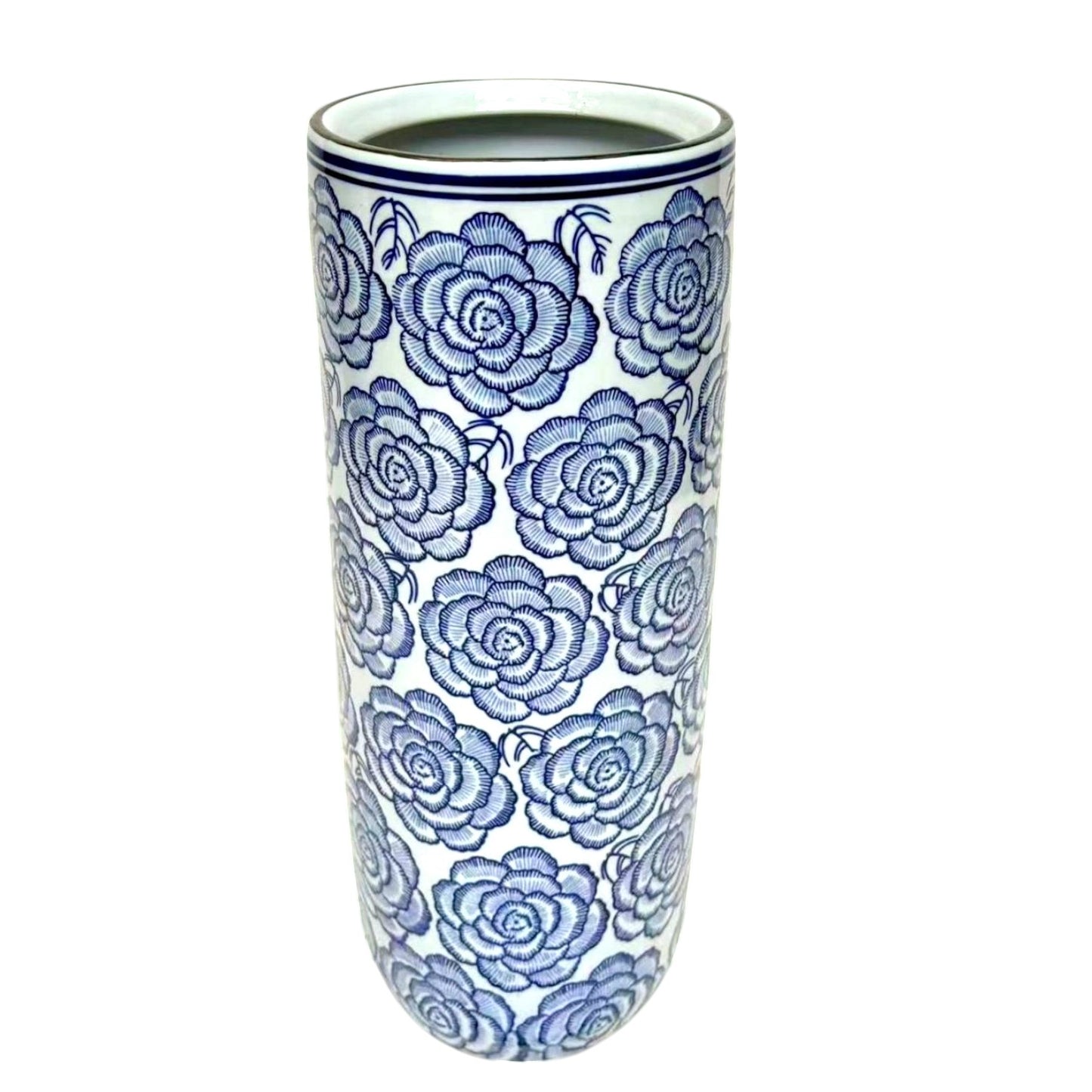 18" UMBRELLA STAND - Blue Flowers