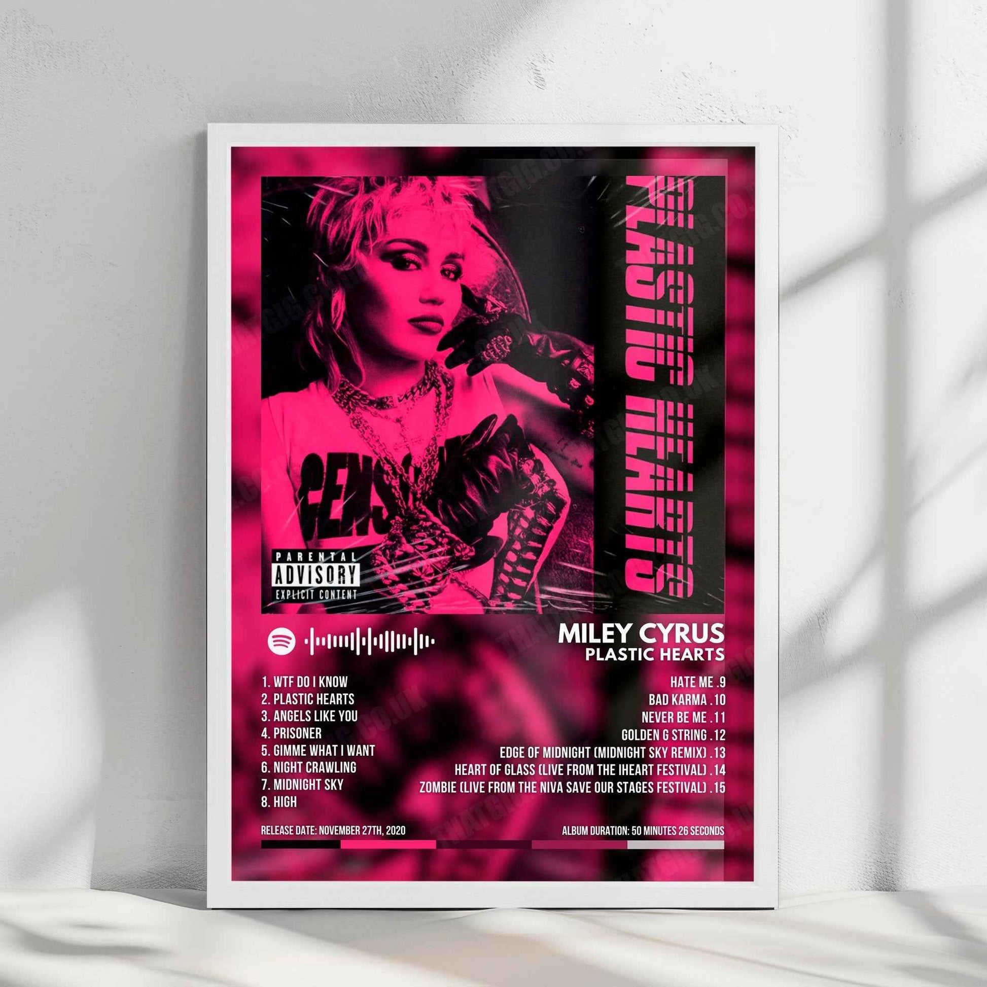 Miley Cyrus "Plastic Hearts" Album Cover Poster - with Complete Tracklist