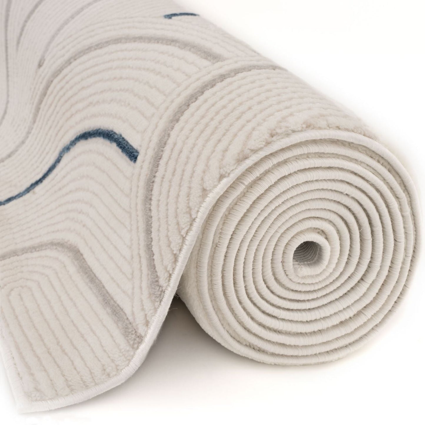 Carmel Cream-Blue Geometric Rug | 6070