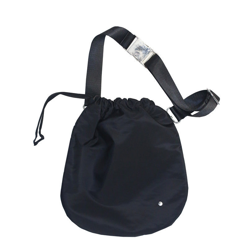 Diagonal Drawstring Fabric Waist Bag