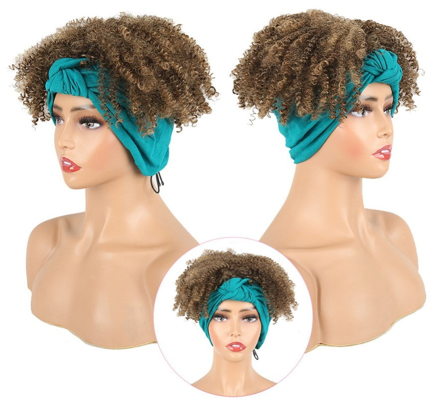 Fluffy short curly hair scarf