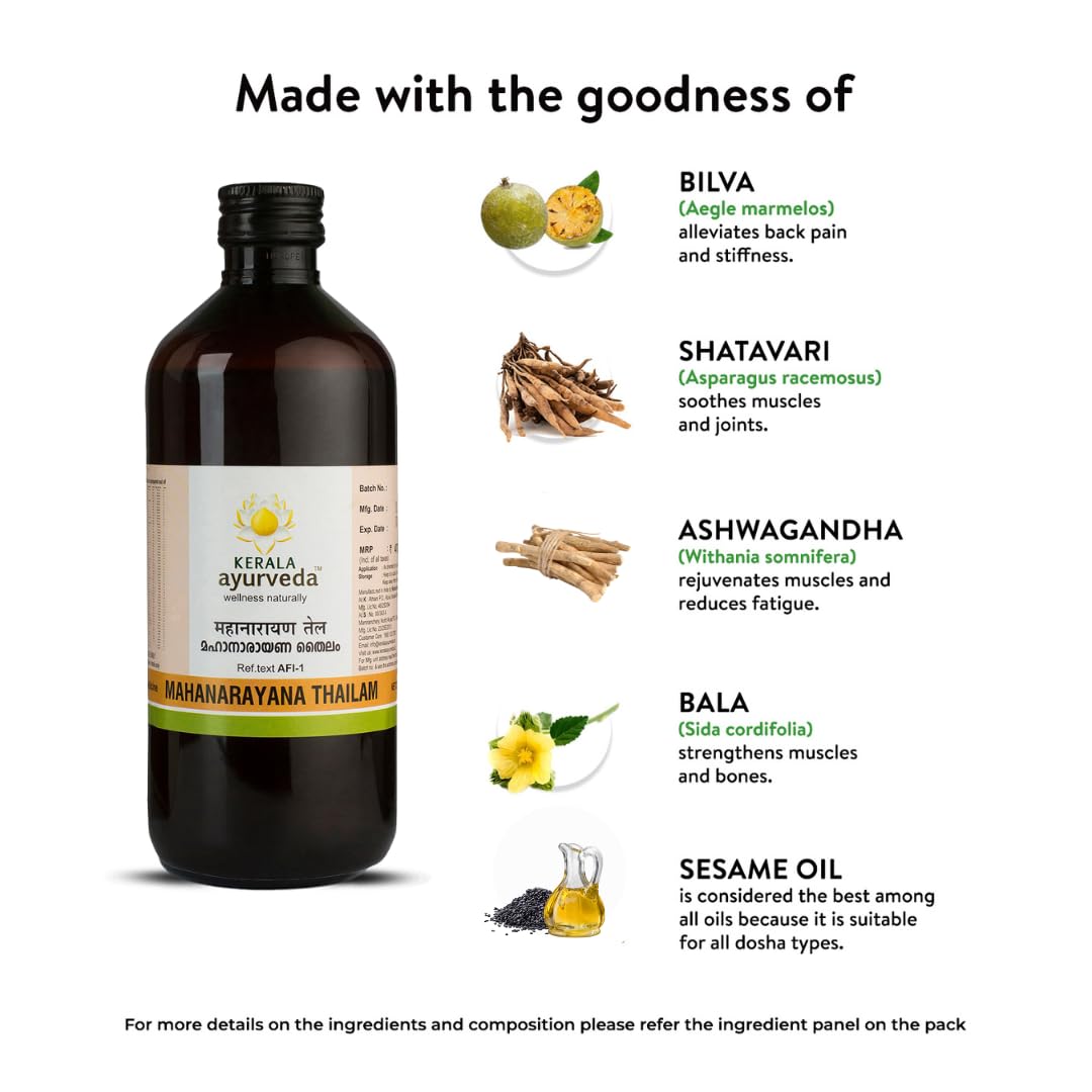 Mahanarayana Thailam 450ml Ayurvedic Oil for Sore Muscles Recovery