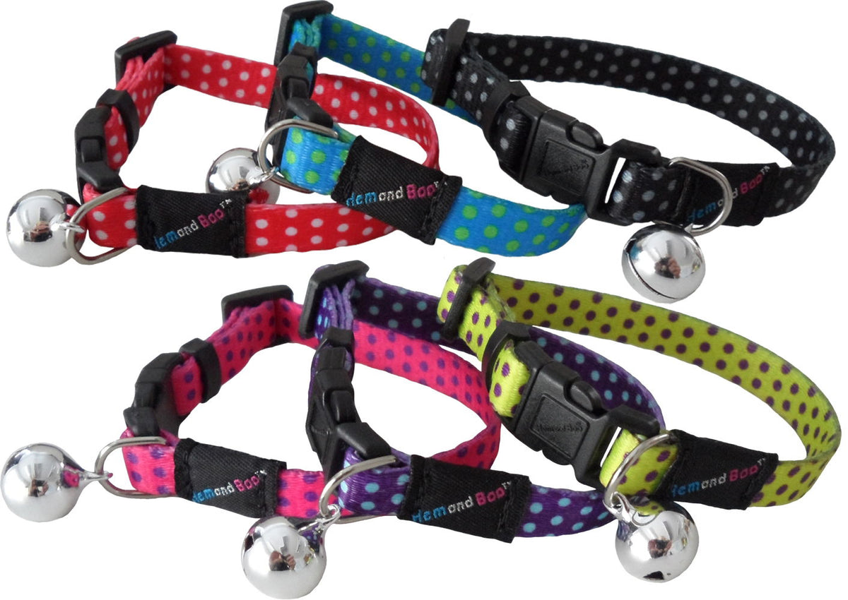 Hem and Boo Safety Buckle Kitten Collar Spotty Pattern Astd