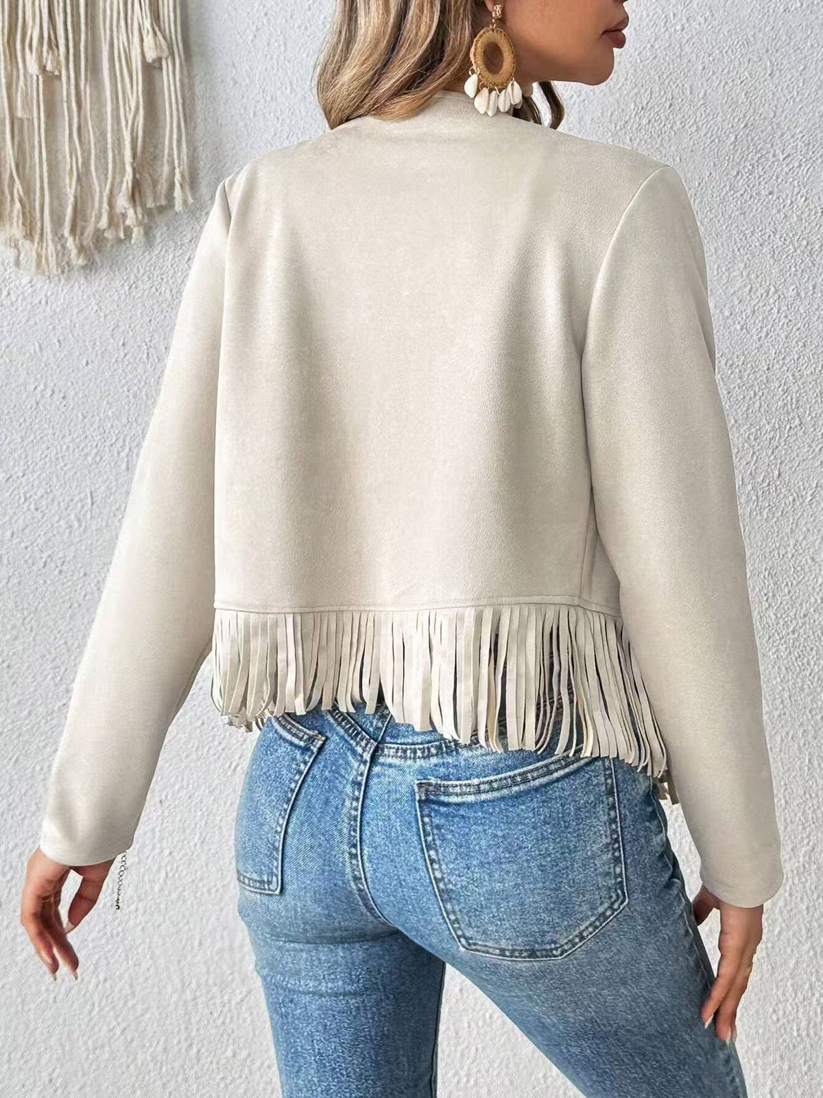 Women's Short Long-sleeved Cardigan Jacket Without Buckle