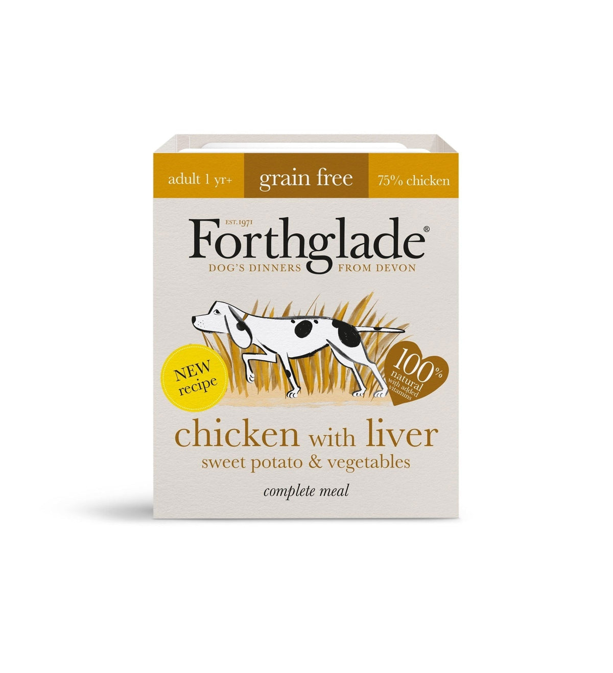 Forthglade Adult Grain Free Complete Chicken Liver Sweet Potato and Vegetables 395g - Case of 18