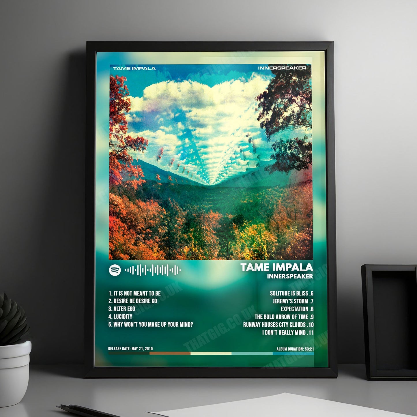 Tame Impala "InnerSpeaker" Album Cover Poster - with Complete Tracklist