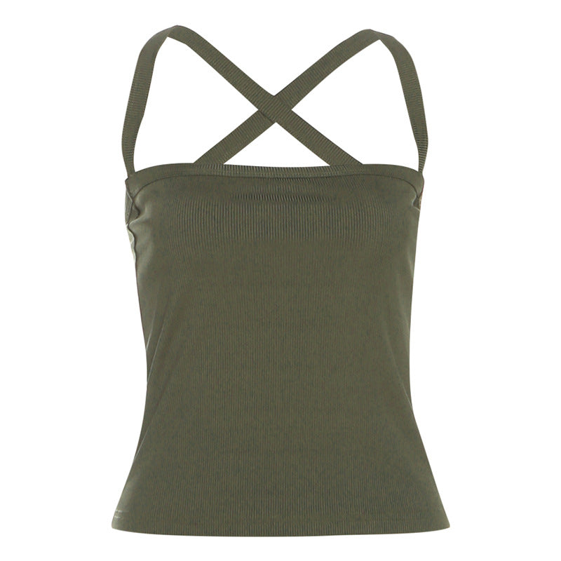 Tight-fitting Sleeveless Cropped Tank Top