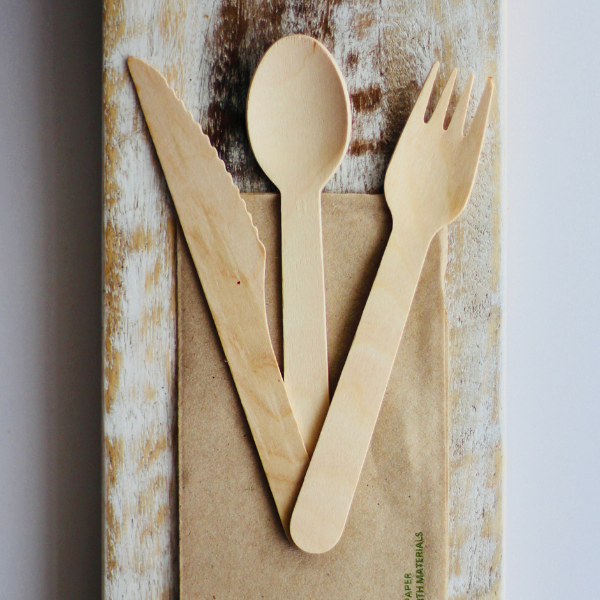 20 x D2E Cutlery Wooden Tea Spoon 4In 100Pk X 20
