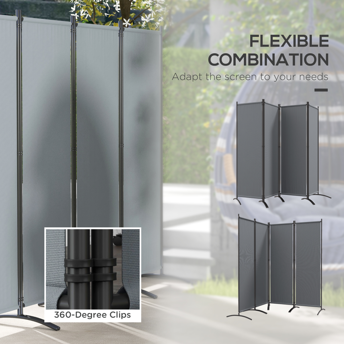 Outdoor Privacy Screen - 360° Foldable Design for Versatile Shading