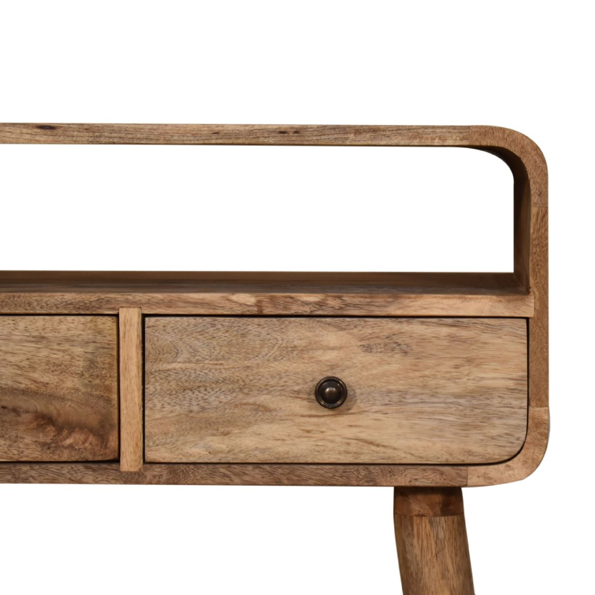 Artisan Furniture Solid Wood Mini Curved Oak-ish Console Table