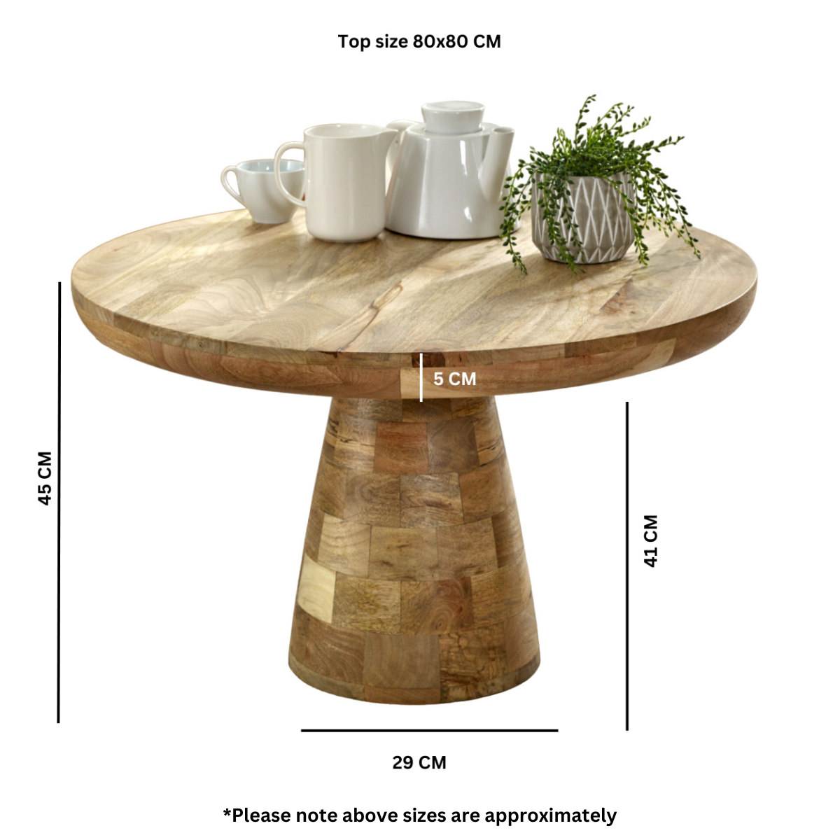 Surrey Solid Wood Coffee Table Mushroom Style