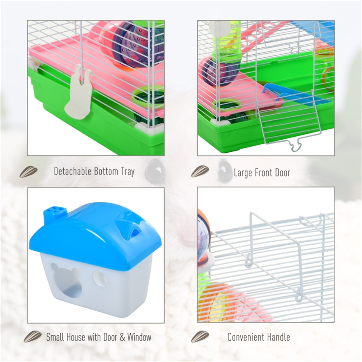 Hamster Cage 18" L x 11.75" W x 22.75" H (Without Tube and Water Bottle)