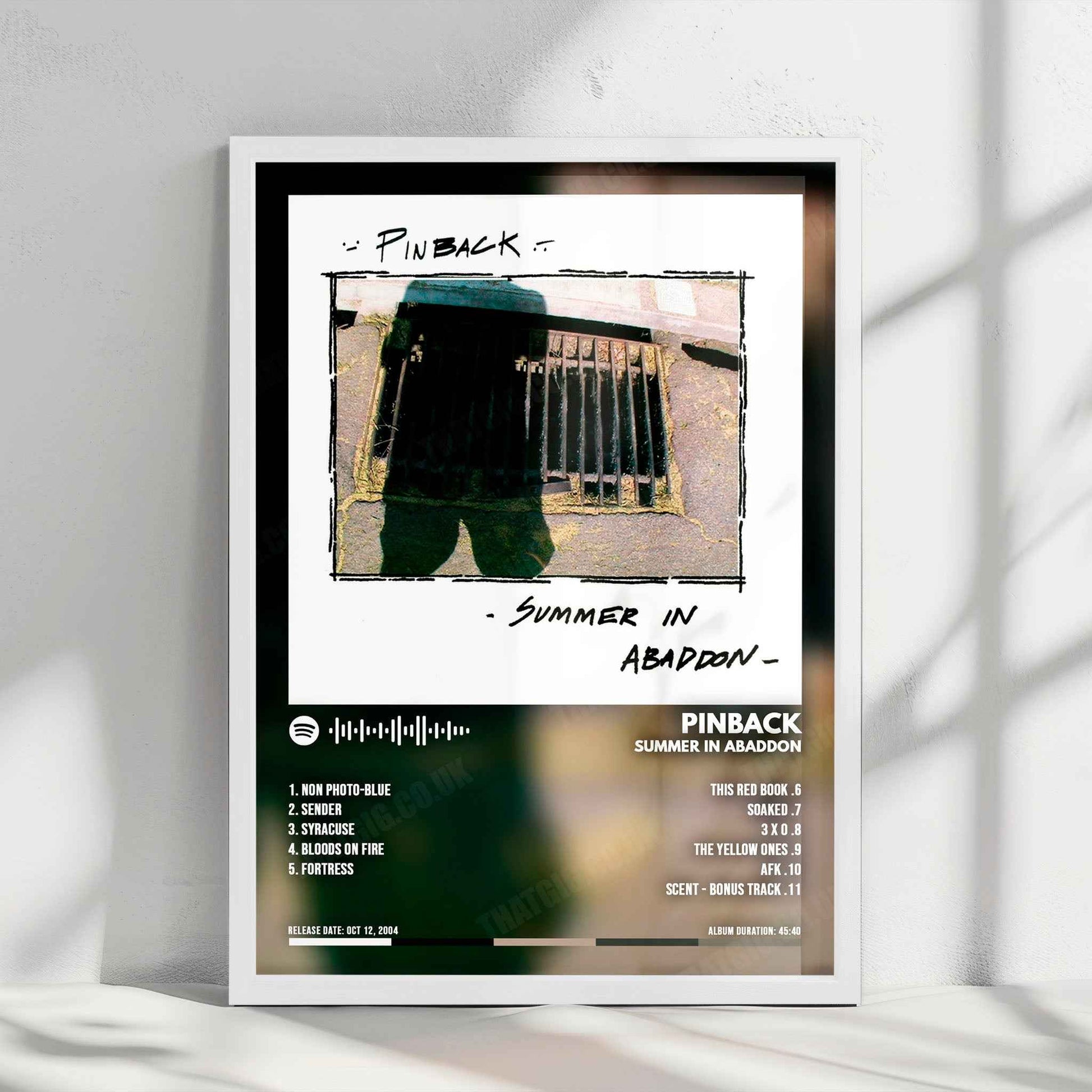 Pinback "Summer in Abaddon" Album Cover Poster - with Complete Tracklist