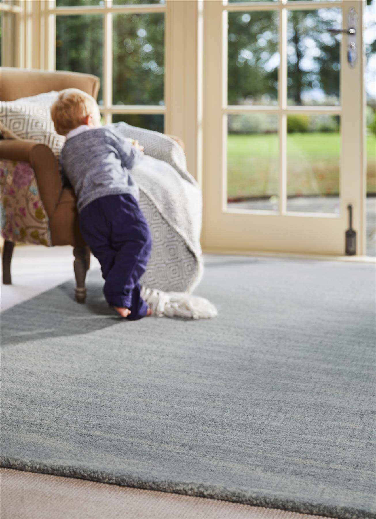 Country Sea Mist Solid Wool Rug