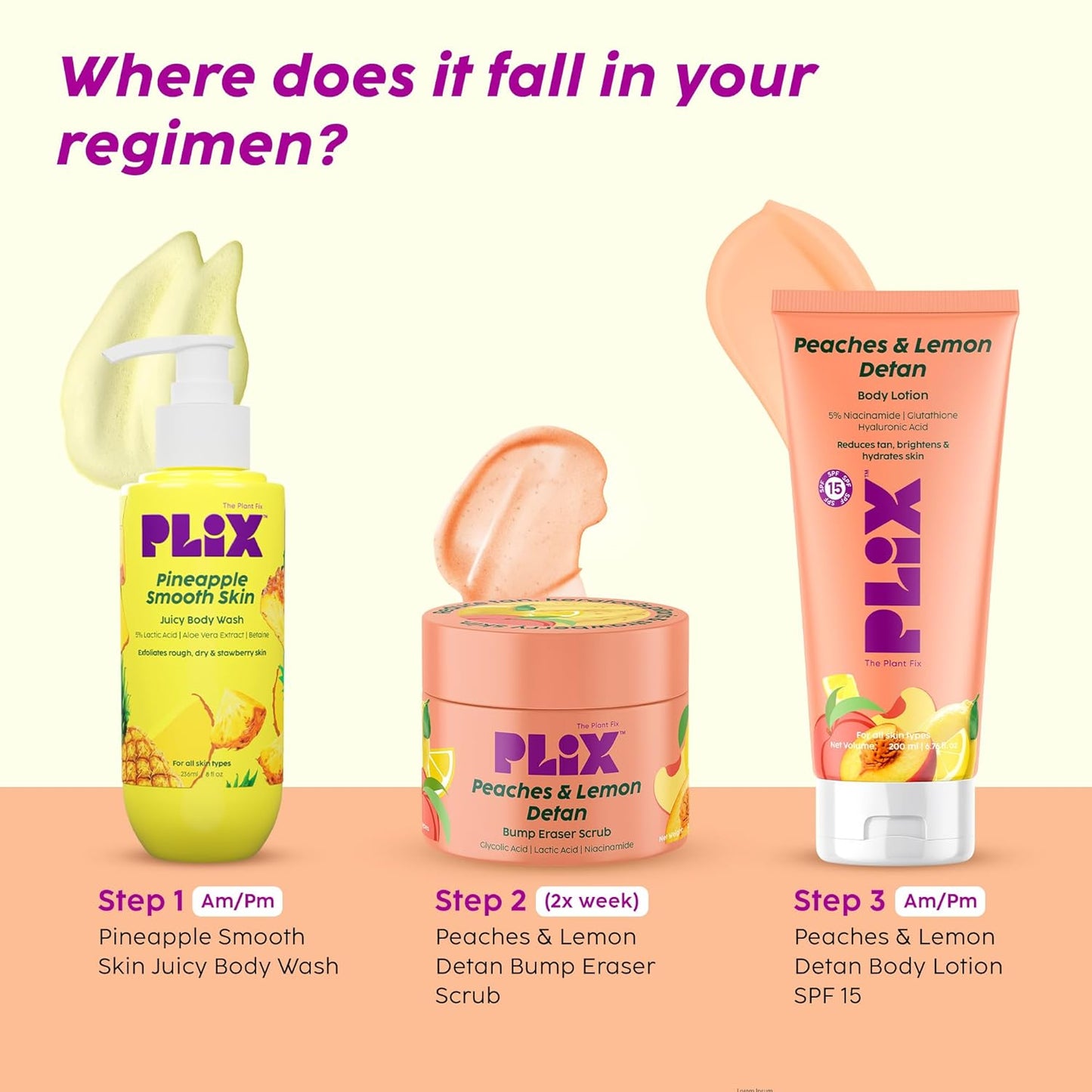 Plix Peach Lemon Detan Scrub 200g - Tan Removal & Skin Smoothing