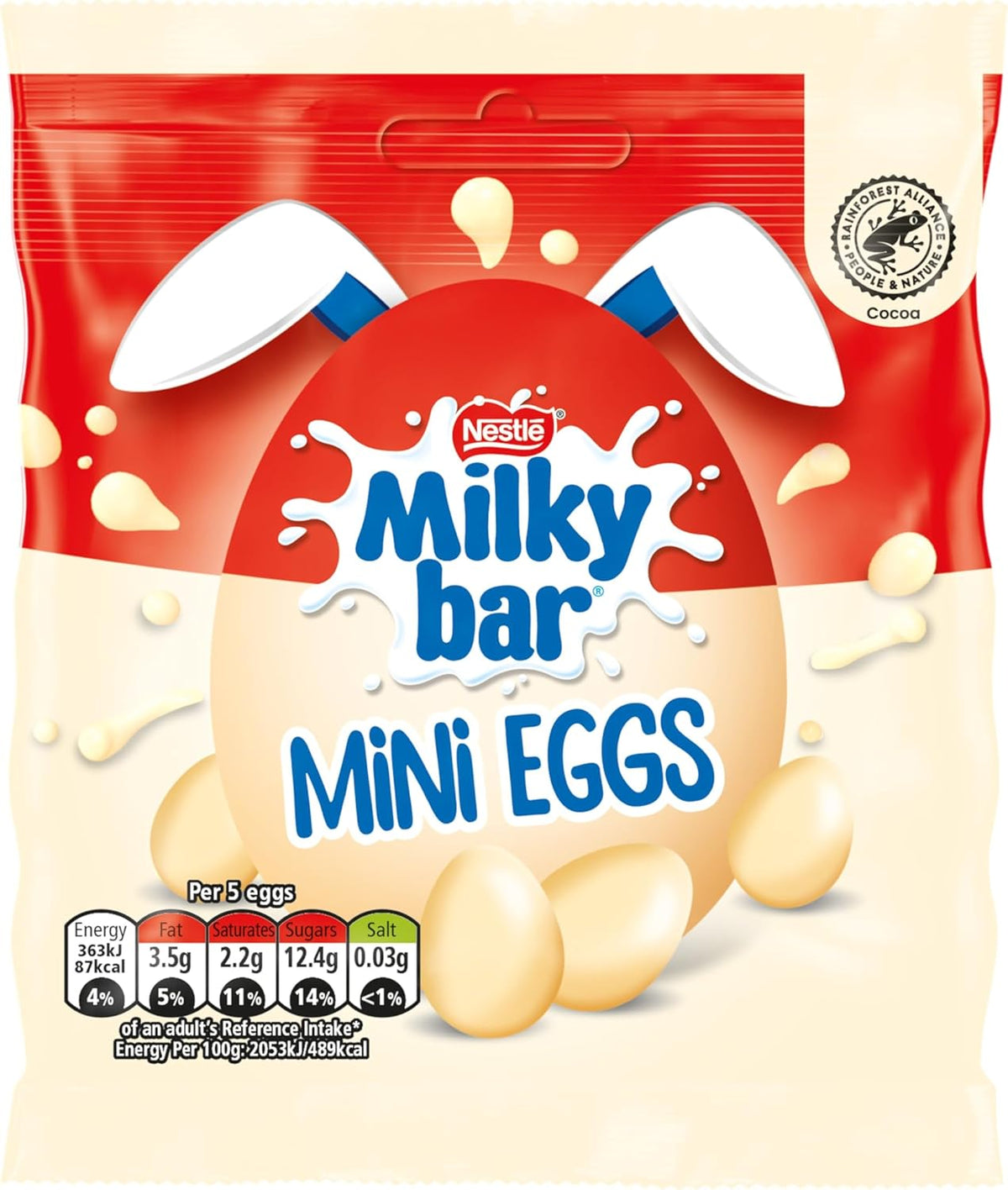 13 x Milkybar White Chocolate Mini Eggs Sharing Bag - 80GM