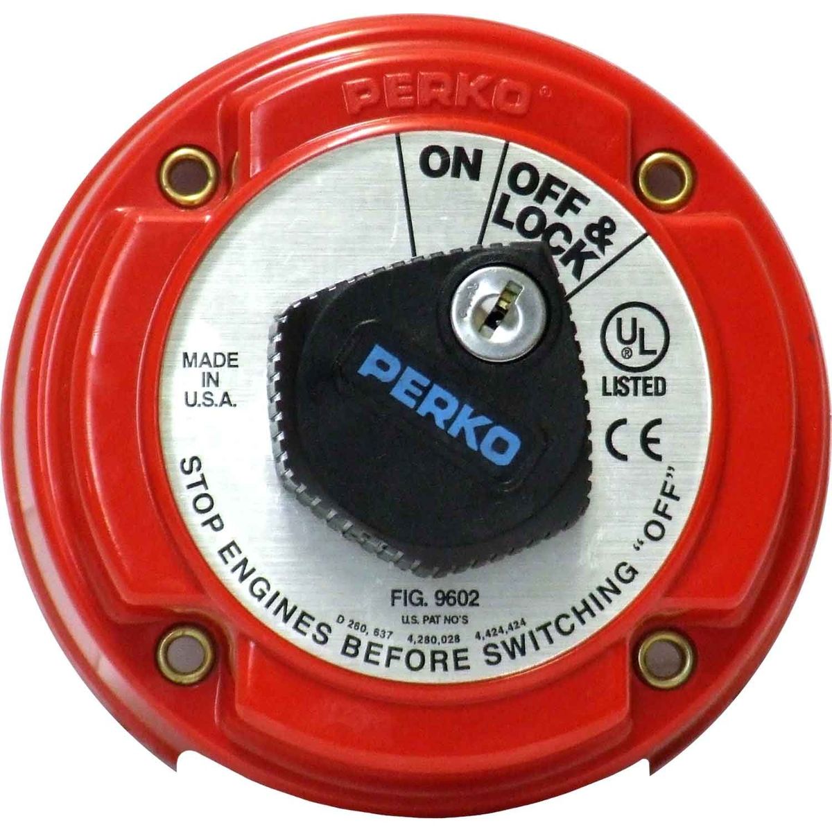 Perko Standard Battery Isolator 250A with Key (12V, 24V, 32V) 714679