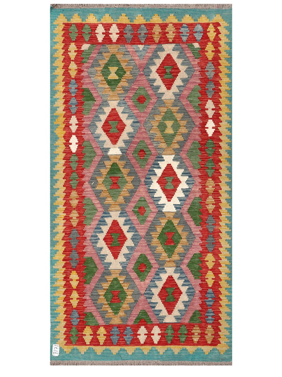 Maimana Afghanistan Kilim Rug - 198 x 100 cm
