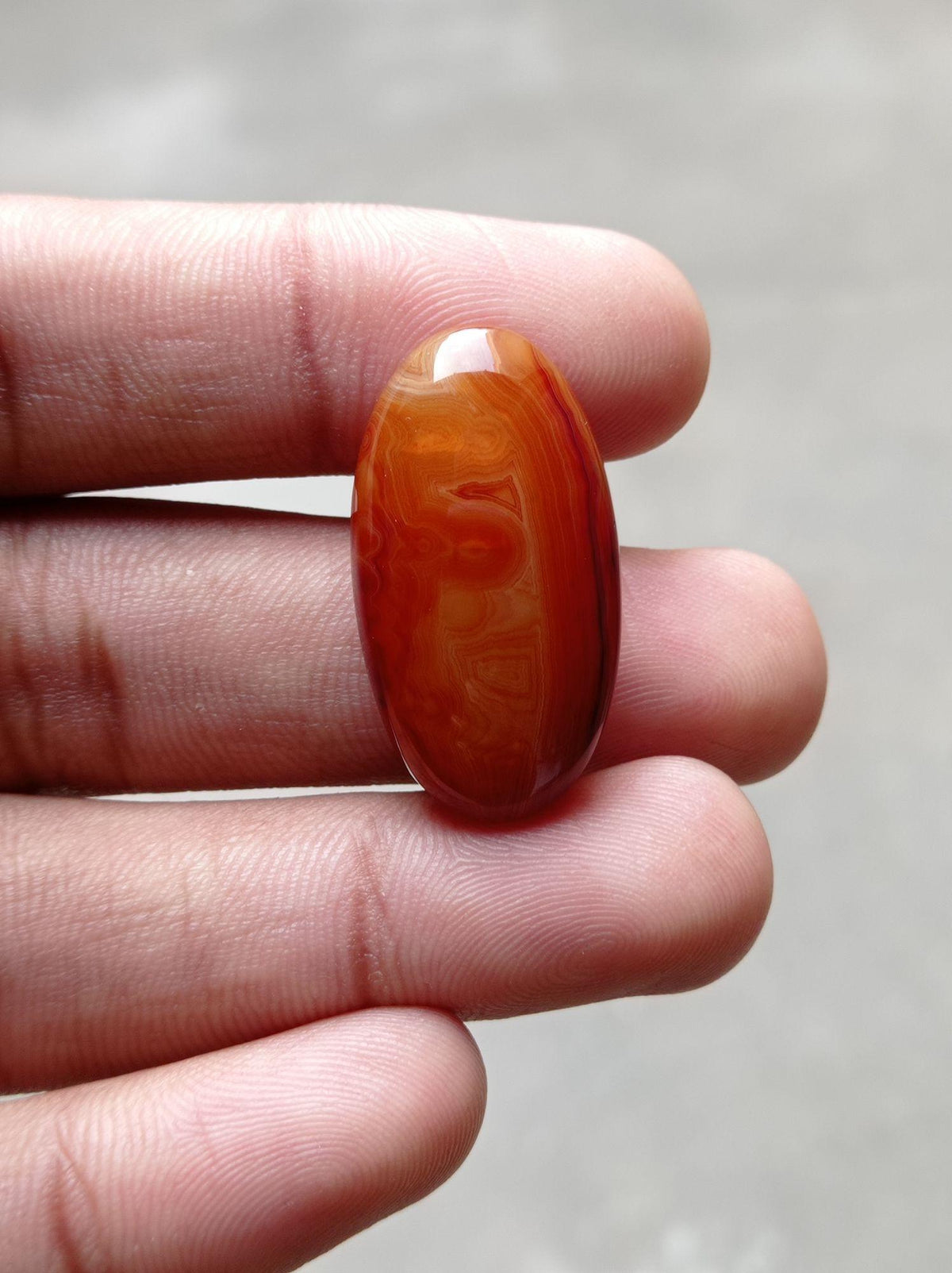 36ct Abstract Pattern Agate Cabochon - Sulaimani Aqeeq - 33x18mm
