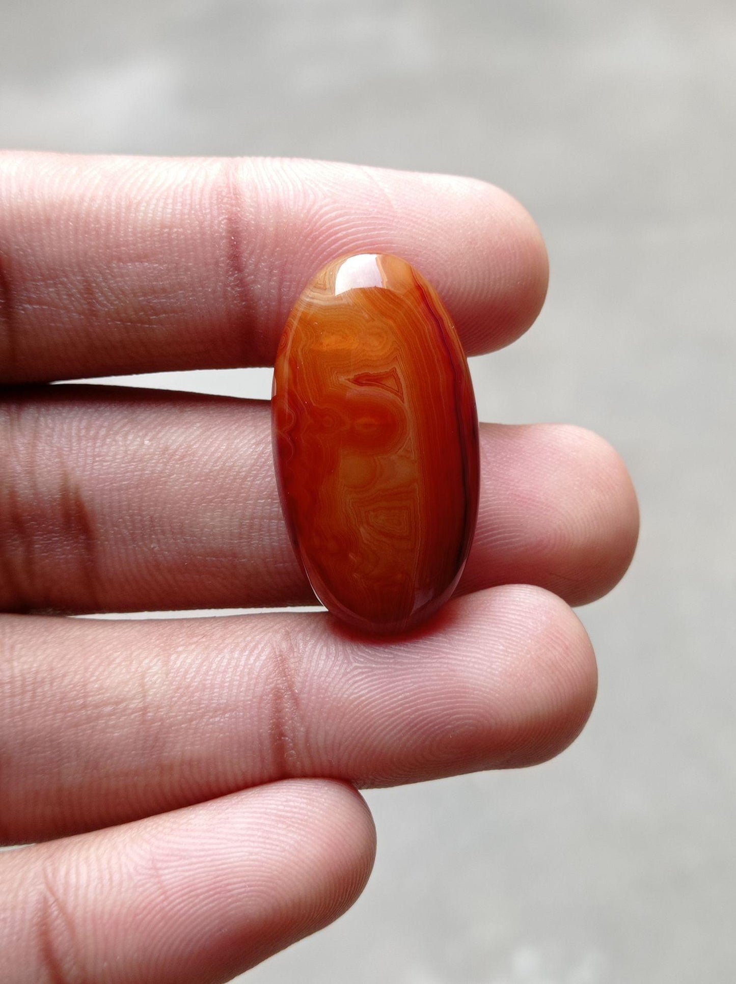 36ct Abstract Pattern Agate Cabochon - Sulaimani Aqeeq - 33x18mm