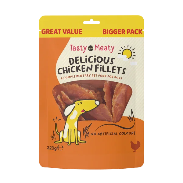 Tasty and Meaty Chewy Chicken Fillets 320g - Case of 4