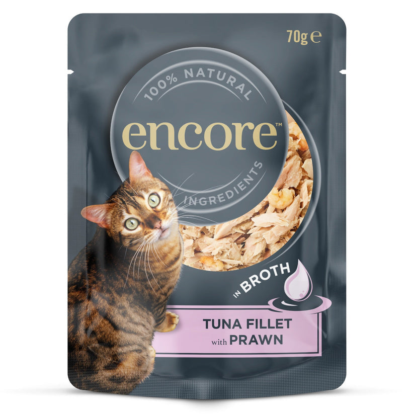 Encore Adult Wet Cat Food Pouch - Tuna and Prawn 70g - Case of 16