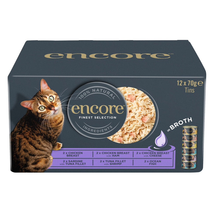 Encore Adult Wet Cat Food Tin - Mixed Multipack 12 x 70g - Case of 4
