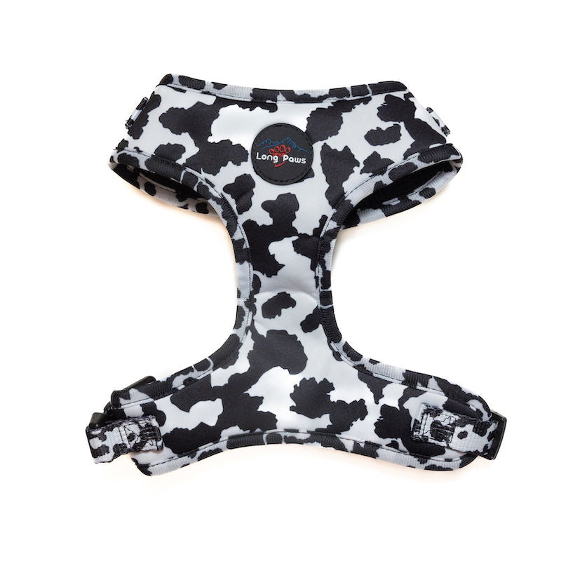 Long Paws - Funk the Dog Harness-Cow Print Medium