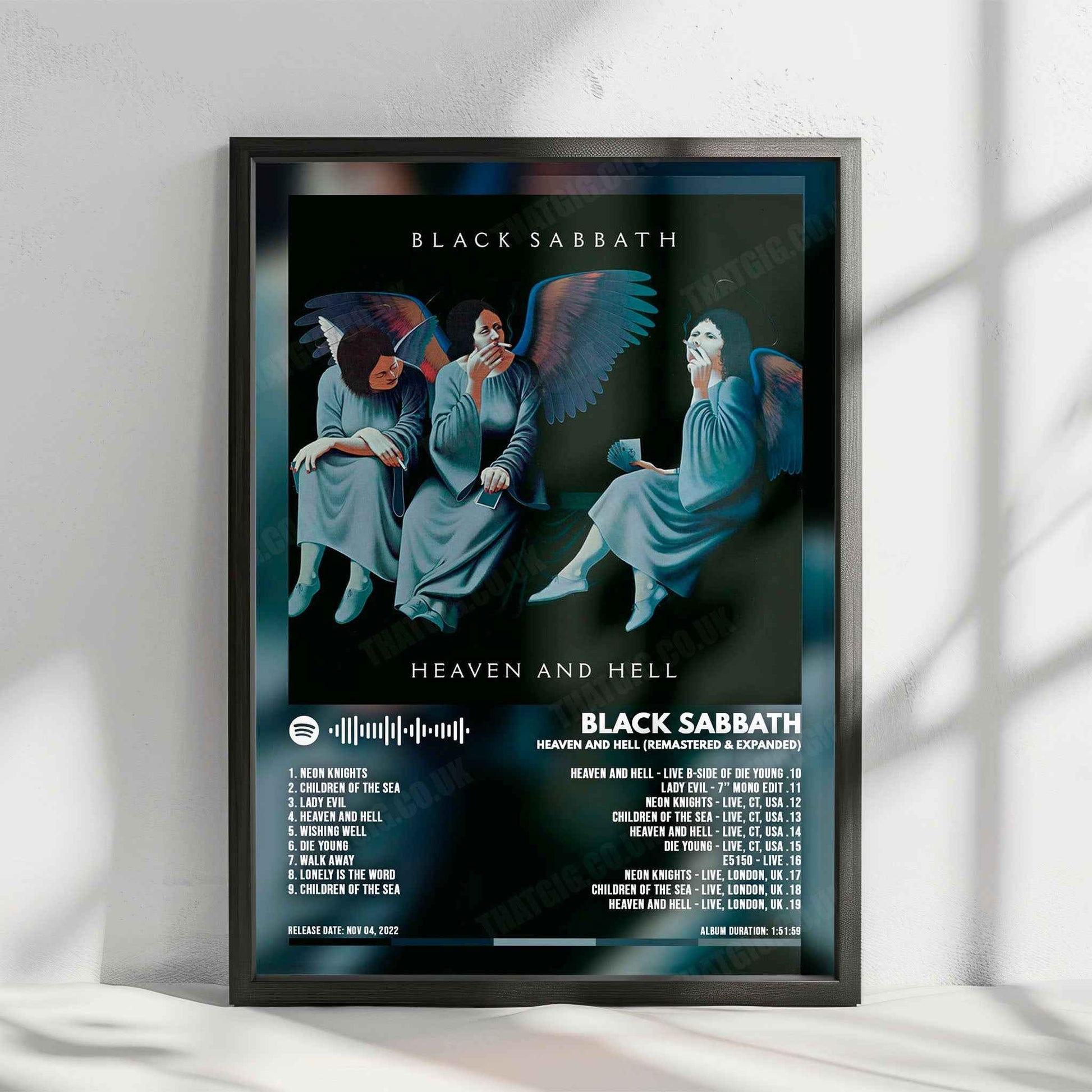 Black Sabbath "Heaven and Hell" Album Cover Poster - with Complete Tracklist