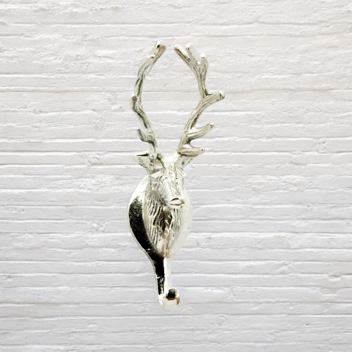 12CM NICKEL STAG HEAD WALL HOOK