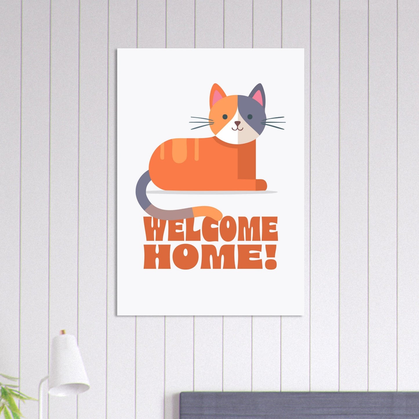 'Welcome Home!' (Cat) - Premium Matte Paper Poster