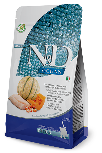 N&D Ocean Cat Cod. Shrimp. Pumpkin & Cantaloupe Melon Kitten 1.5 Kg