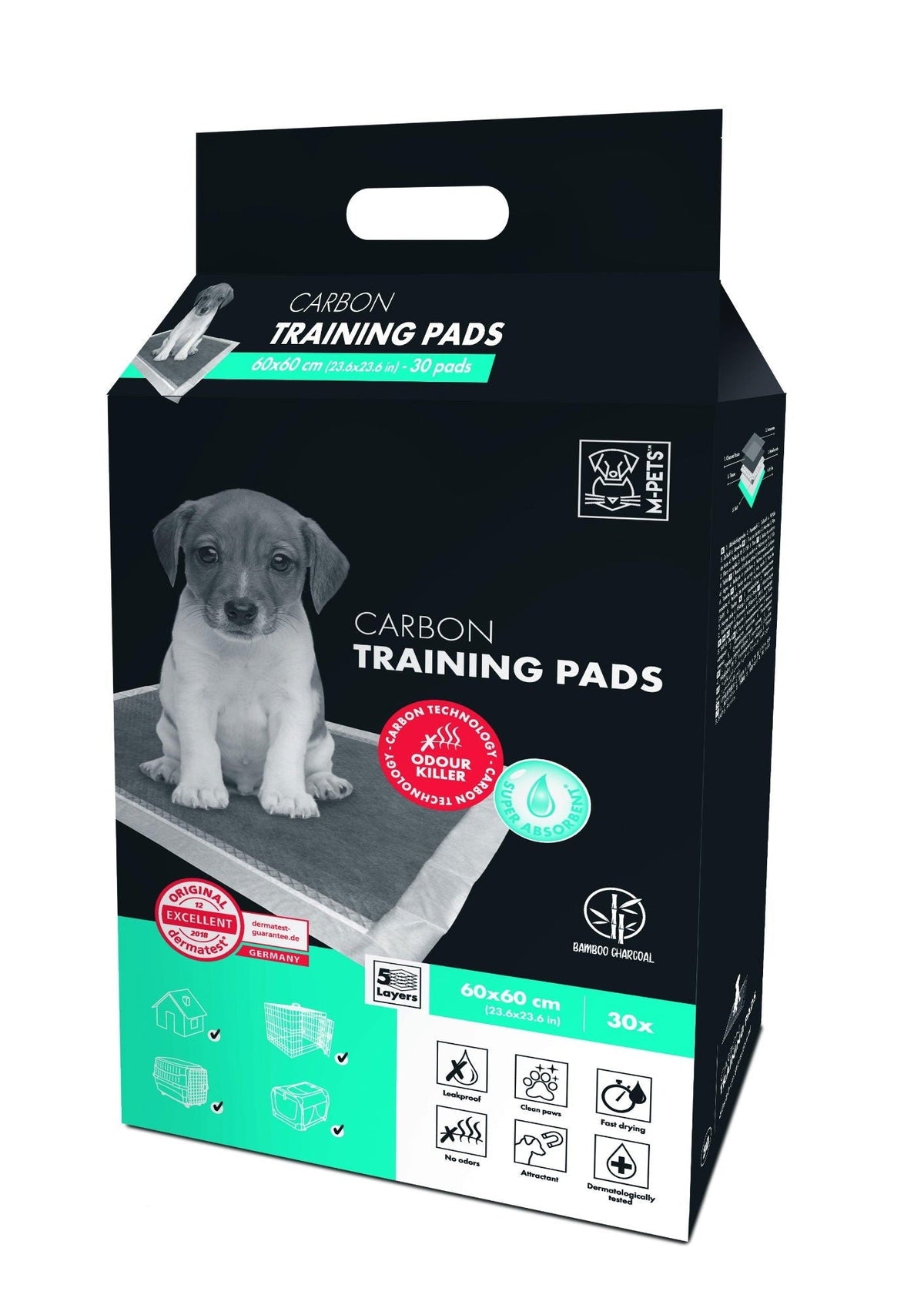 M-PETS Carbon 60 X 60 Training Pads - 30 Pcs
