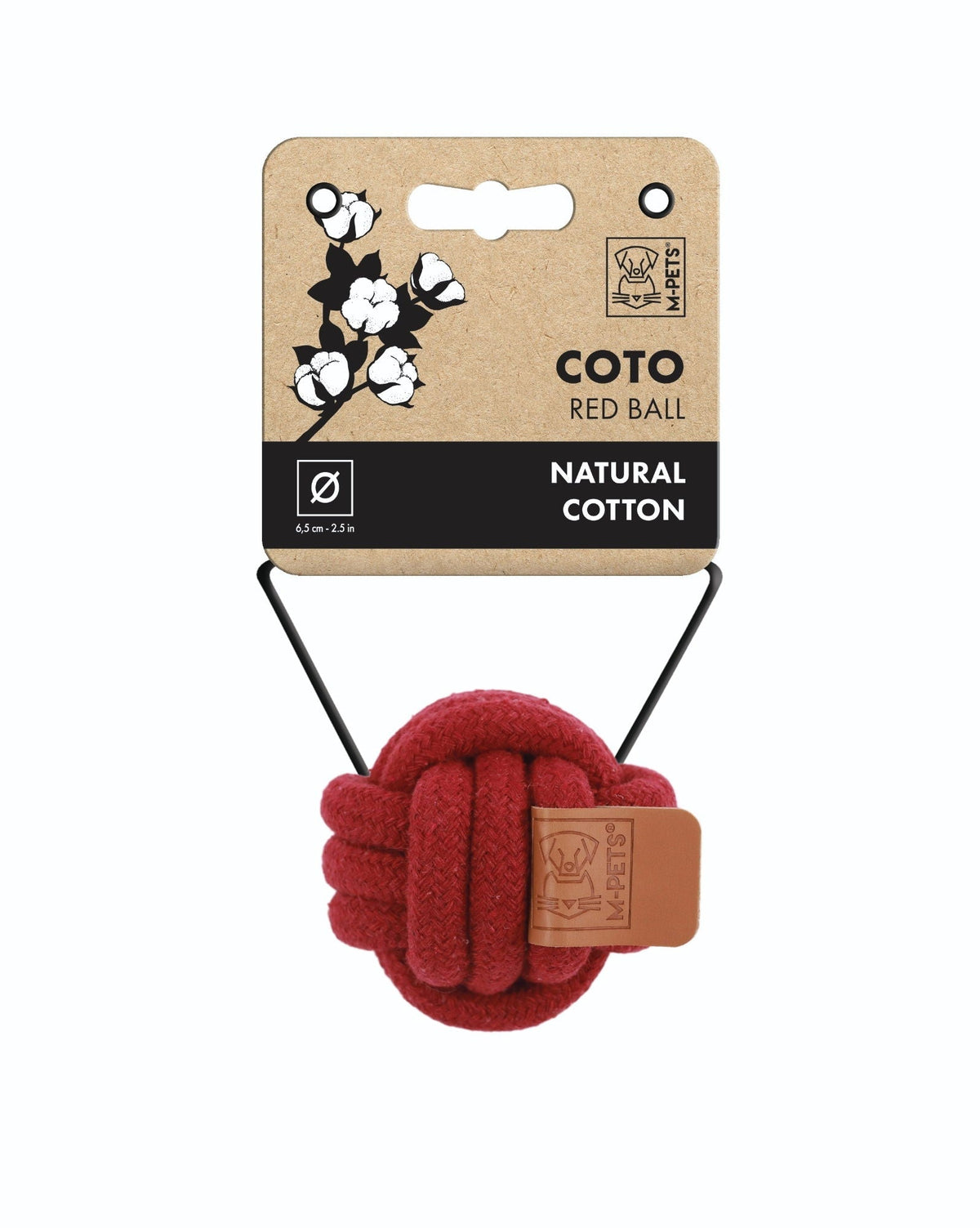 M-PETS Coto Eco Rope Dog Toys Red Ball 6.5 Cm