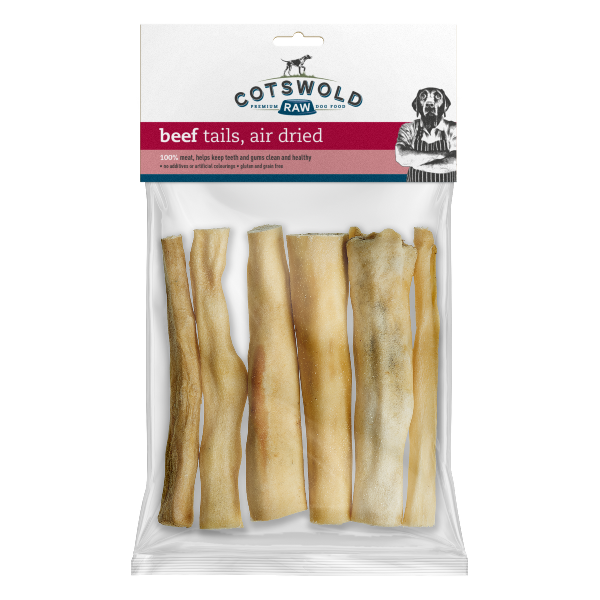 Cotswold Raw Natural Dried Treat Beef Tails 250g