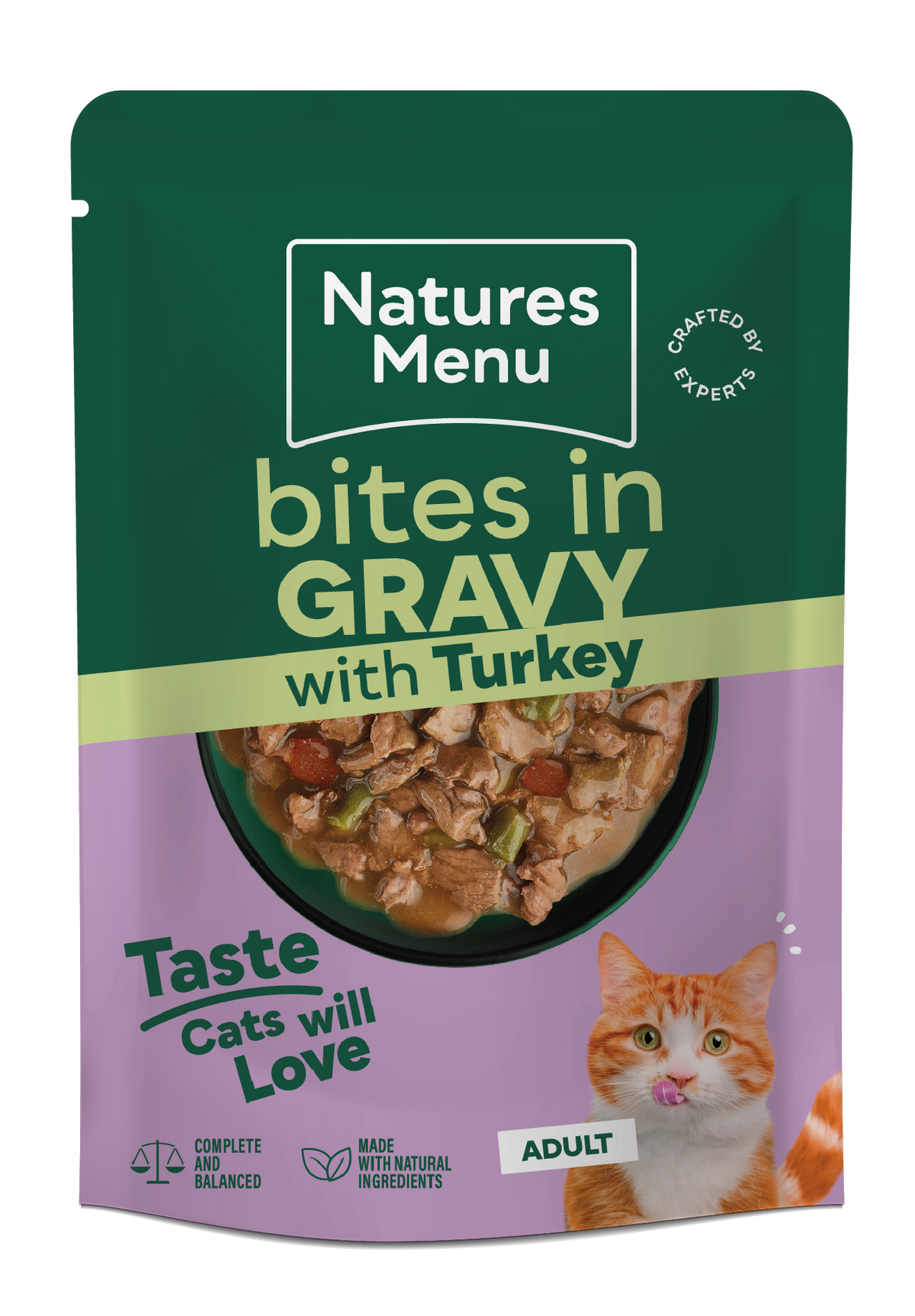 Natures Menu Cat Bites In Gravy Turkey 85g